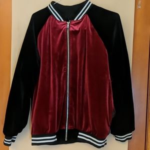 Ob-Sess Velvet & Black Full Zip Jacket Size PXXXL